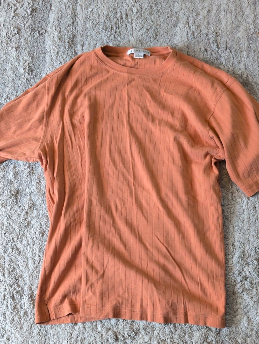 Geoffrey Beene Coral Short-Sleeve Ribbed Tee